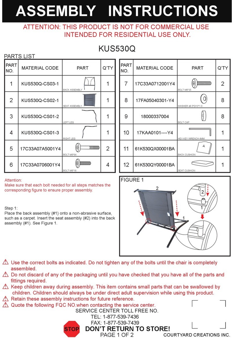 Courtyard Creations KUS530Q Assembly instructions Courtyard Creations KUS530Q Assembly instructions
