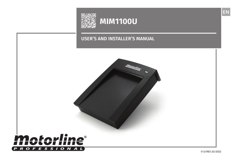 Motorline professional MIM-1100U User's and installer's manual