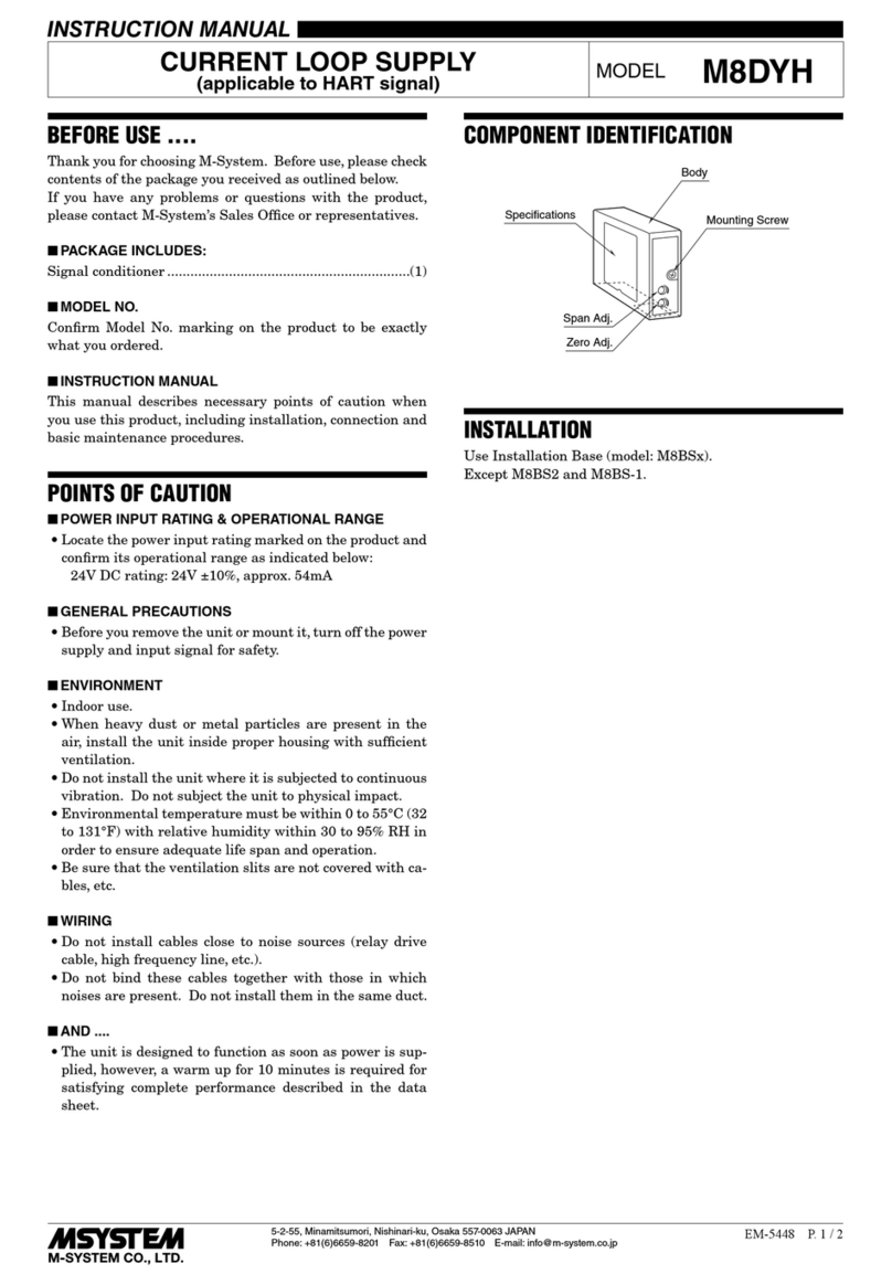 M-system M8DYH instruction manual