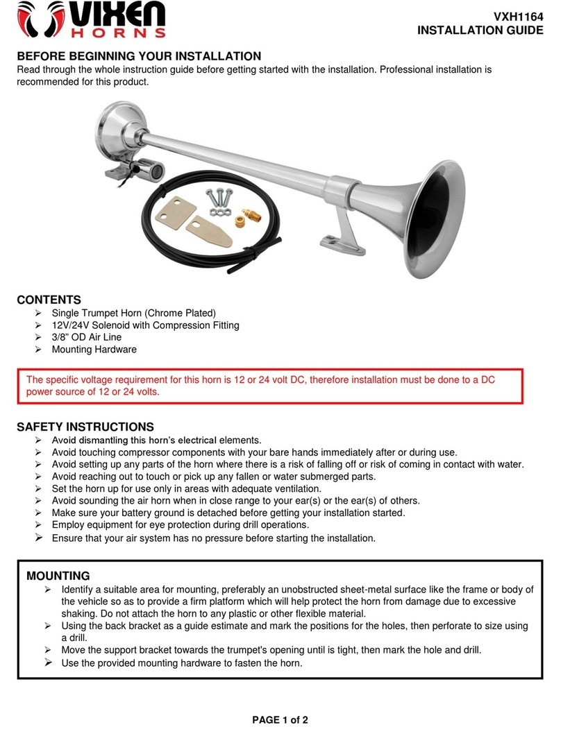 Vixen Horns VXH1164 installation guide Vixen Horns VXH1164 installation guide
