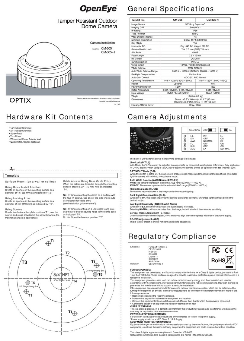 OpenEye CM-305 Installation