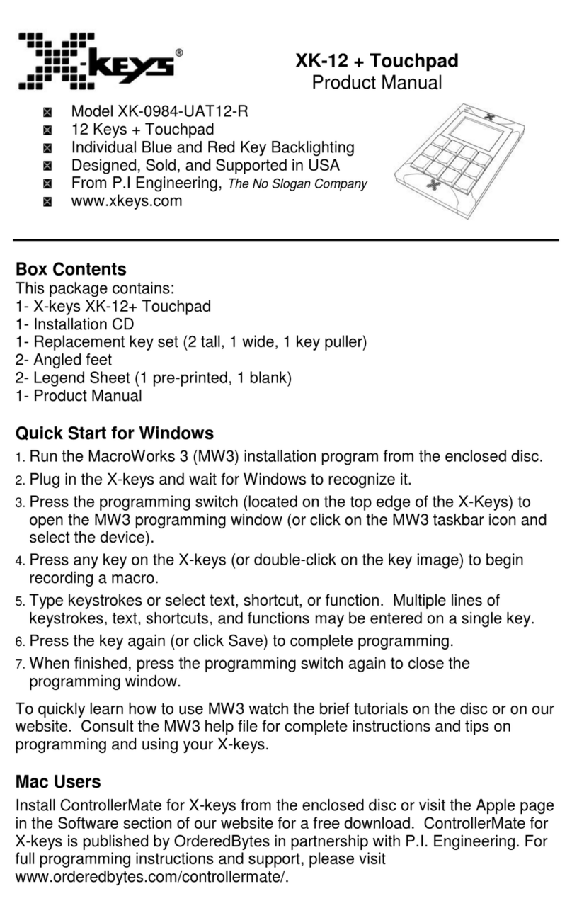 X-keys XK-0984-UAT12-R User manual