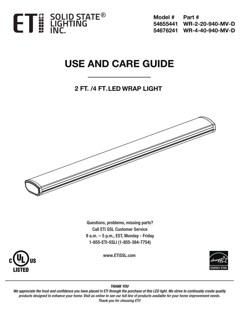 ETI Solid State Lighting WR-2-20-940-MV-D Use and care guide
