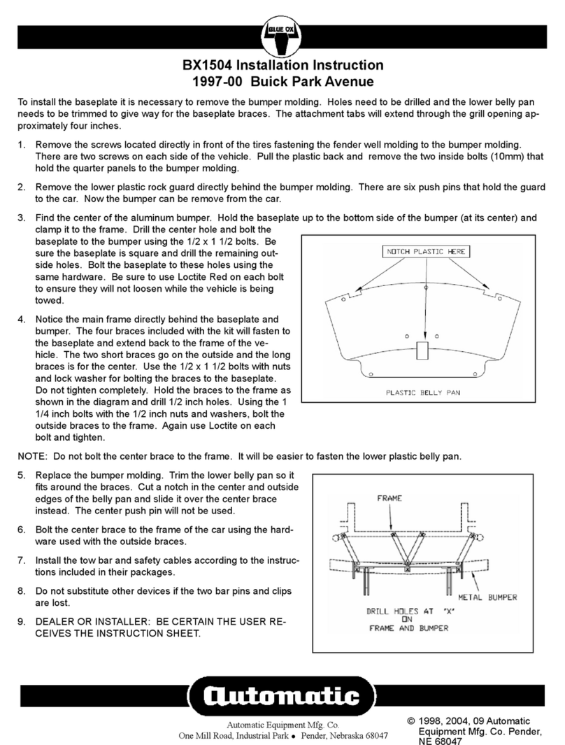 Blue Ox BX1504 Installation instruction