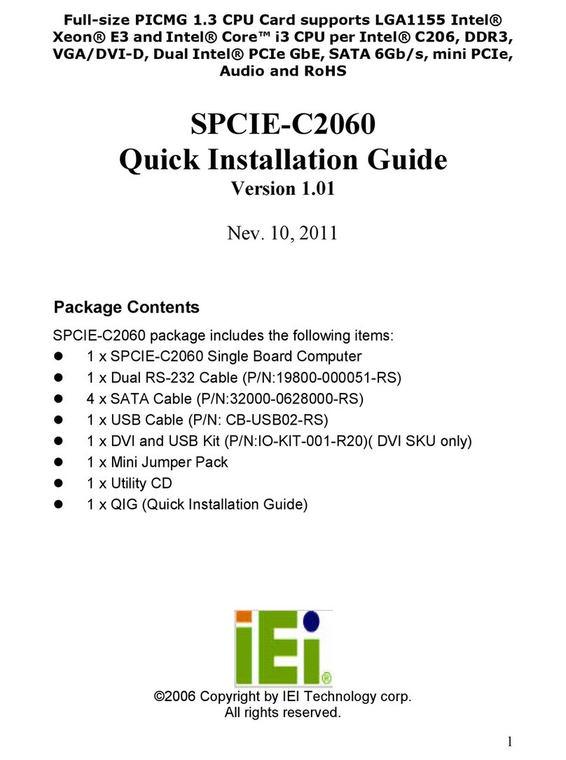 IEI Technology SPCIE-C2060 Quick installation guide