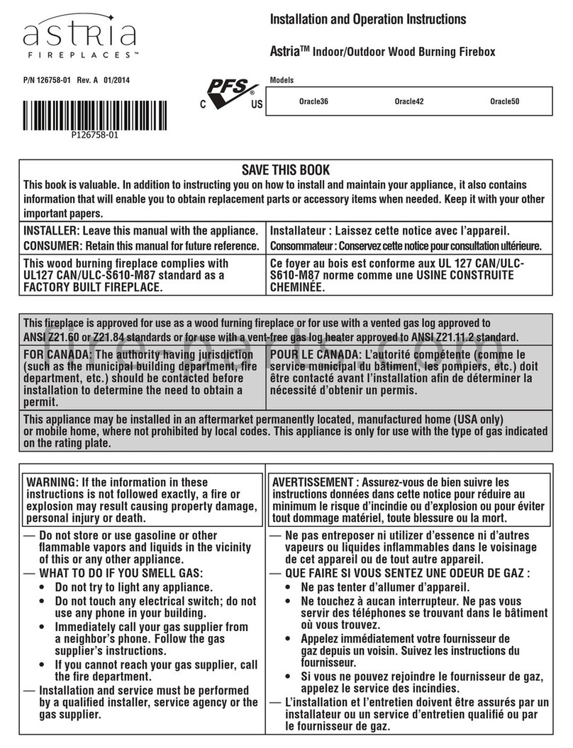 Astria Fireplaces Oracle42 Installation and operating instructions Astria Fireplaces Oracle42 Installation and operating instructions