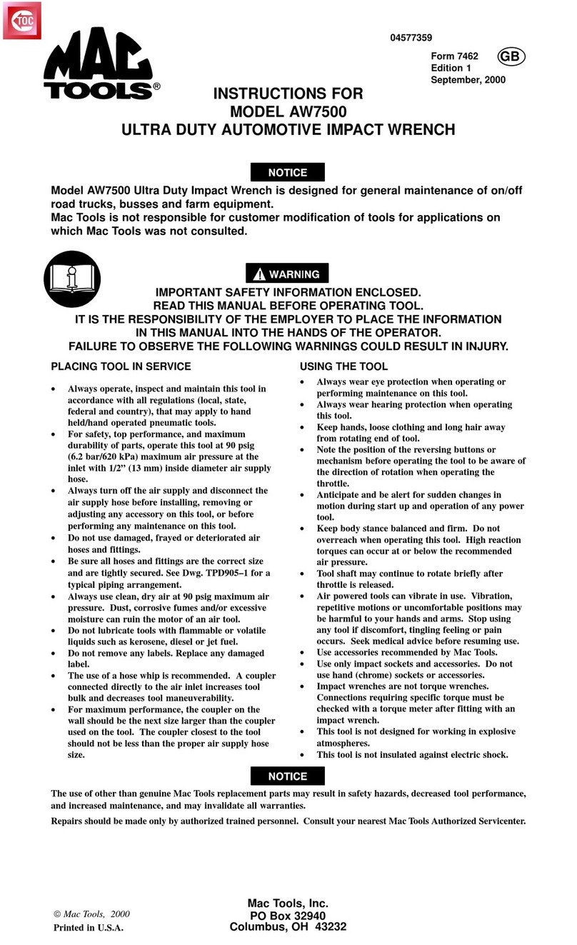 MAC TOOLS AW7500 instructions