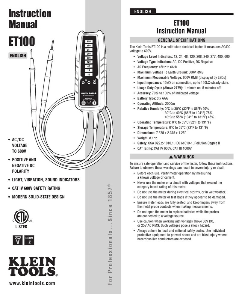 Klein Tools ET100 instruction manual