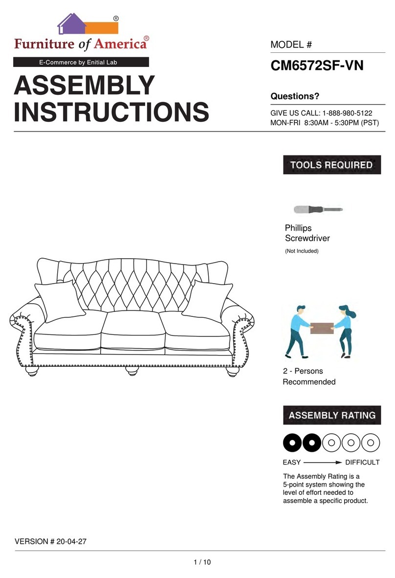 Furniture of America CM6572SF-VN Assembly instructions Furniture of America CM6572SF-VN Assembly instructions