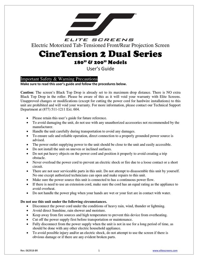 Elite Screens CineTension 2 Dual Series User manual