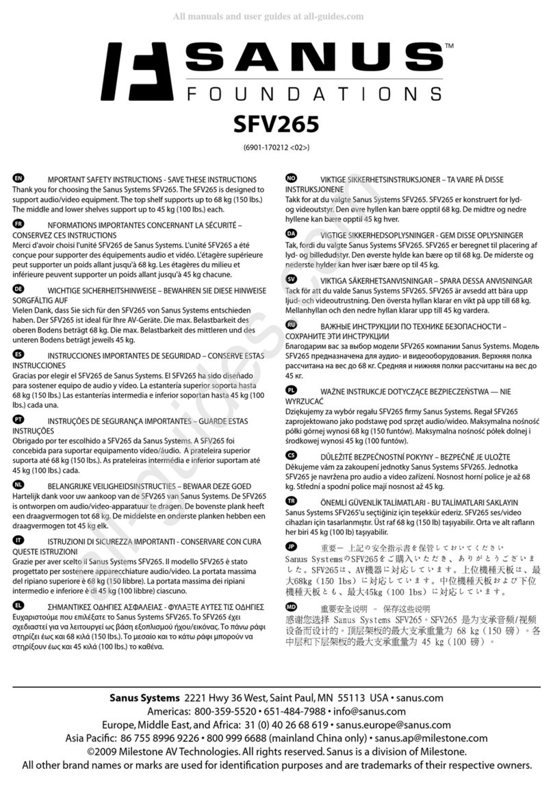 Sanus SFV265 manual