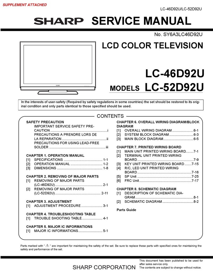 Sharp Aquos LC-46D92U User manual Sharp Aquos LC-46D92U User manual