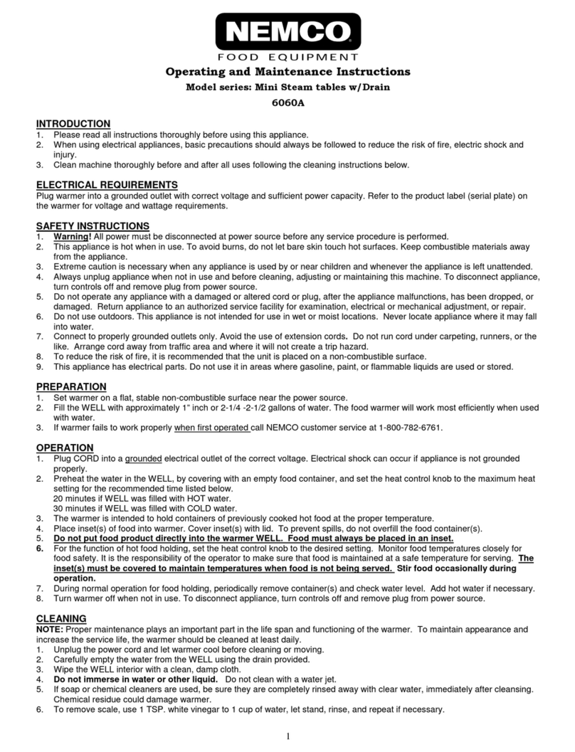 Nemco 6060A Operating and maintenance instructions