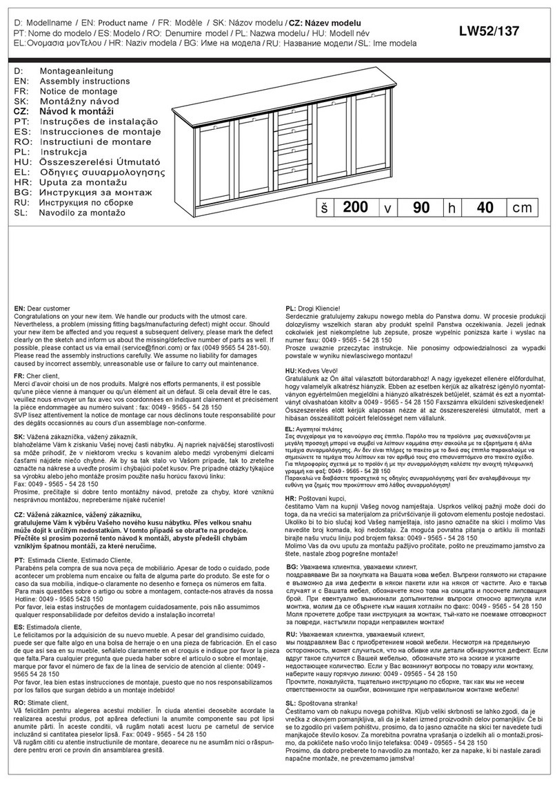 Finori LW52/137 User manual