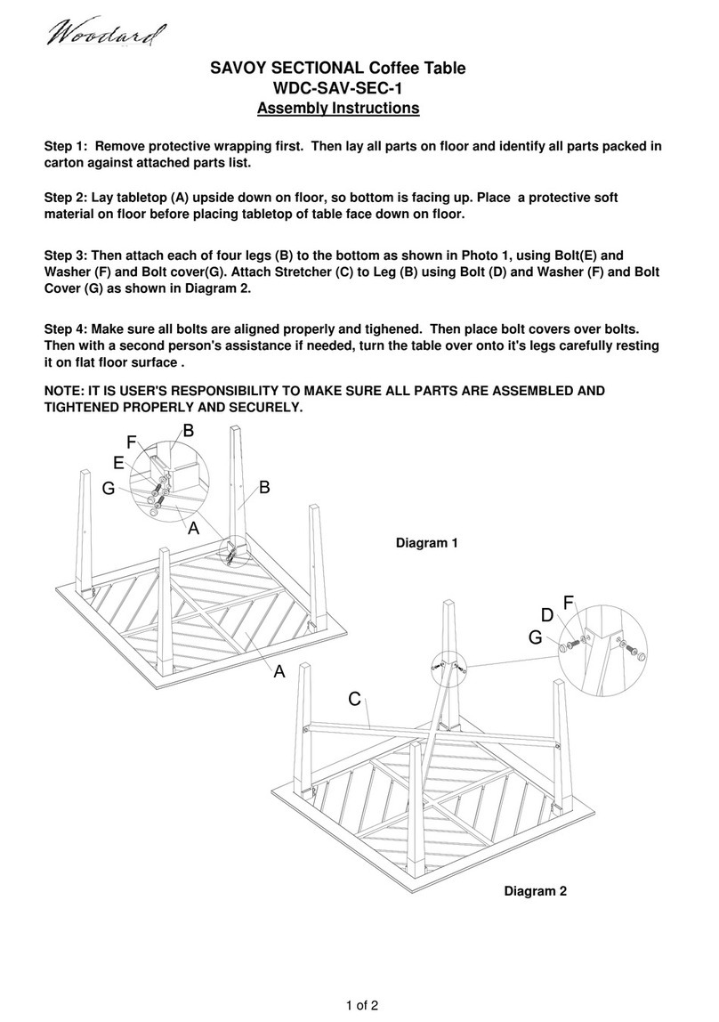 Woodard SAVOY SECTIONAL WDC-SAV-SEC-1 Assembly instructions
