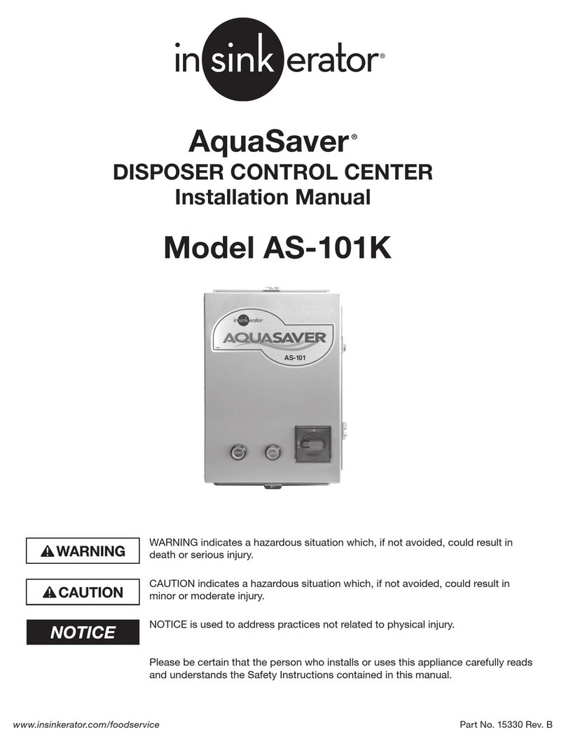 InSinkErator AquaSaver AS101 installation manual
