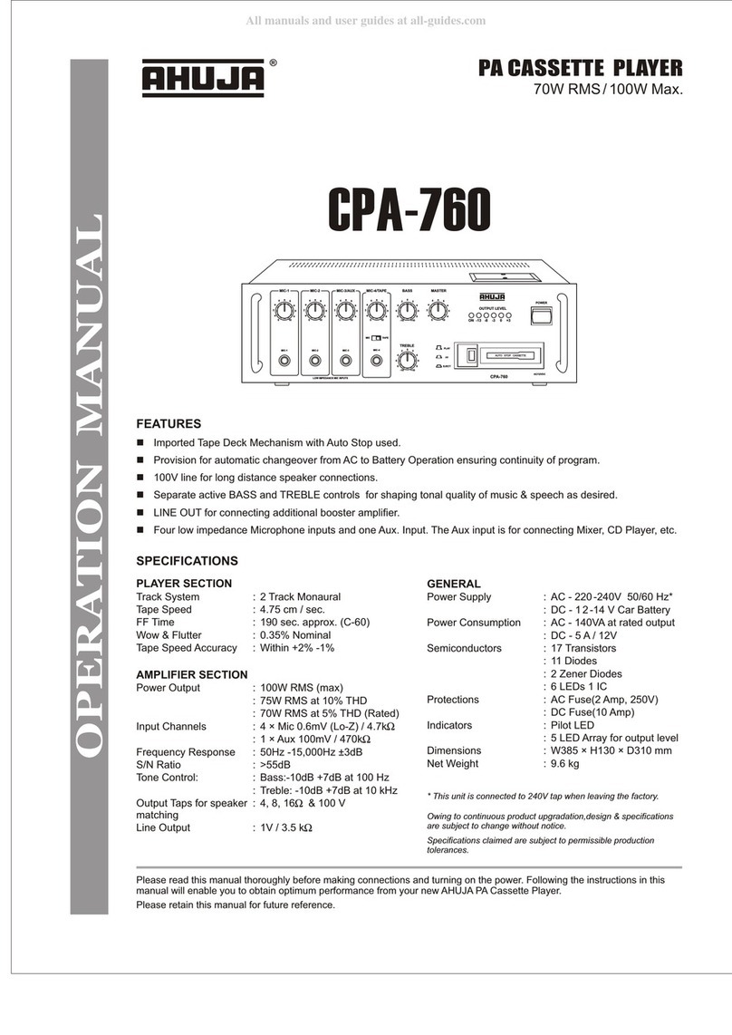 Ahuja CPA-760 Operation manual
