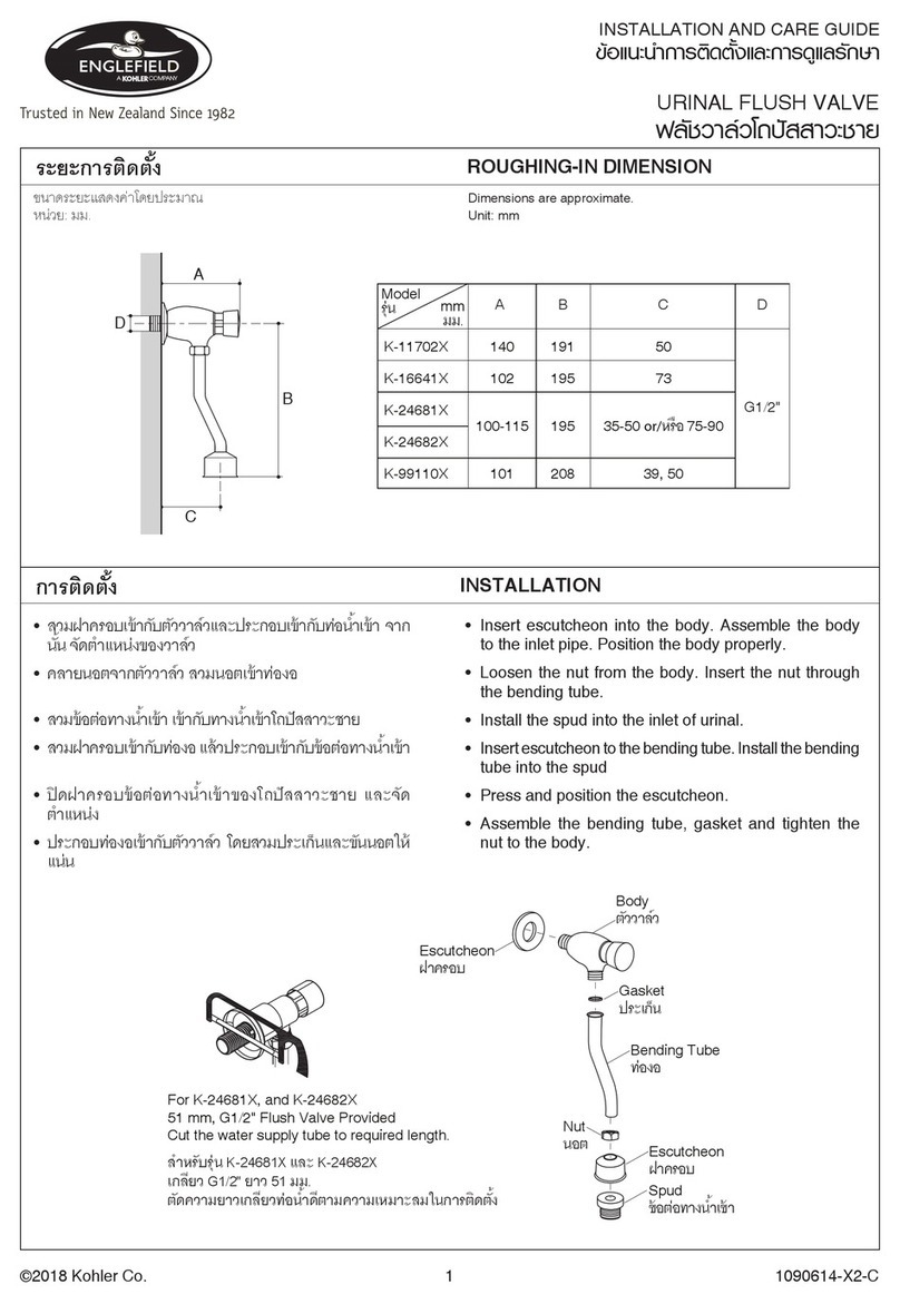 Kohler ENGLEFIED K-11702X Assembly instructions Kohler ENGLEFIED K-11702X Assembly instructions