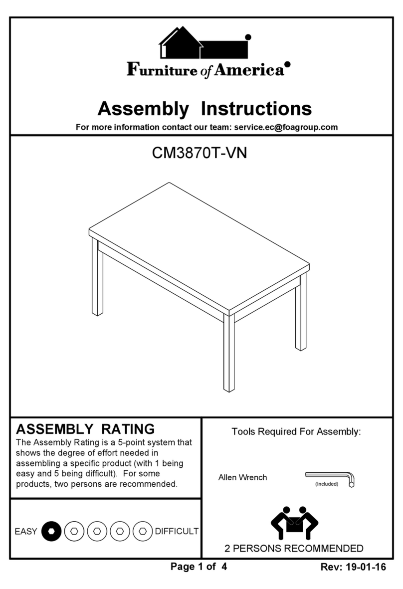Furniture of America CM3870T-VN Assembly instructions