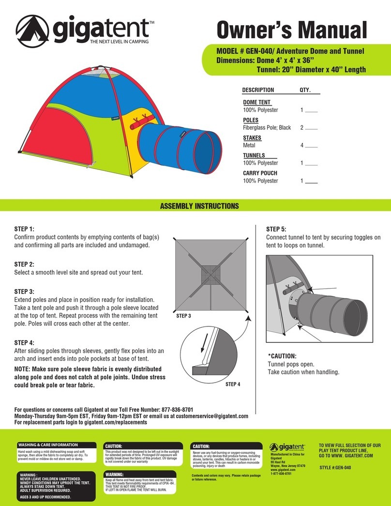 GigaTent GEN-040 owner's manual