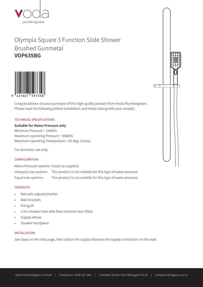 Voda Plumbingware Olympia Square 3 VOP63SBG manual