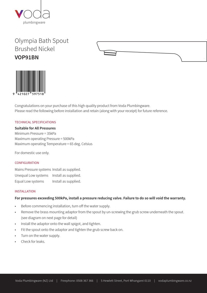 Voda Plumbingware Olympia VOP91BN manual