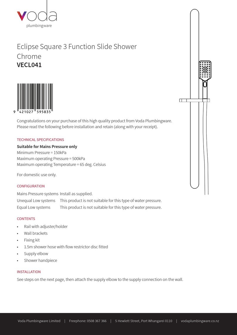 Voda Plumbingware Eclipse Square 3 VECL041 manual