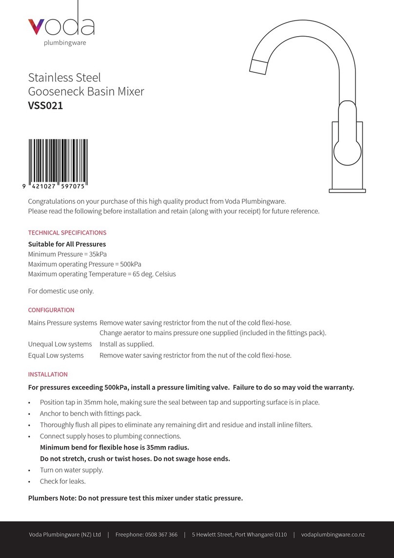 Voda Plumbingware VSS021 manual
