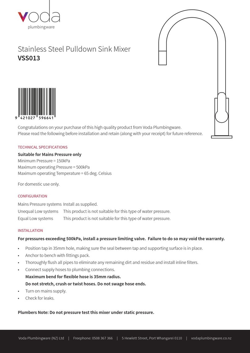 Voda Plumbingware VSS013 manual