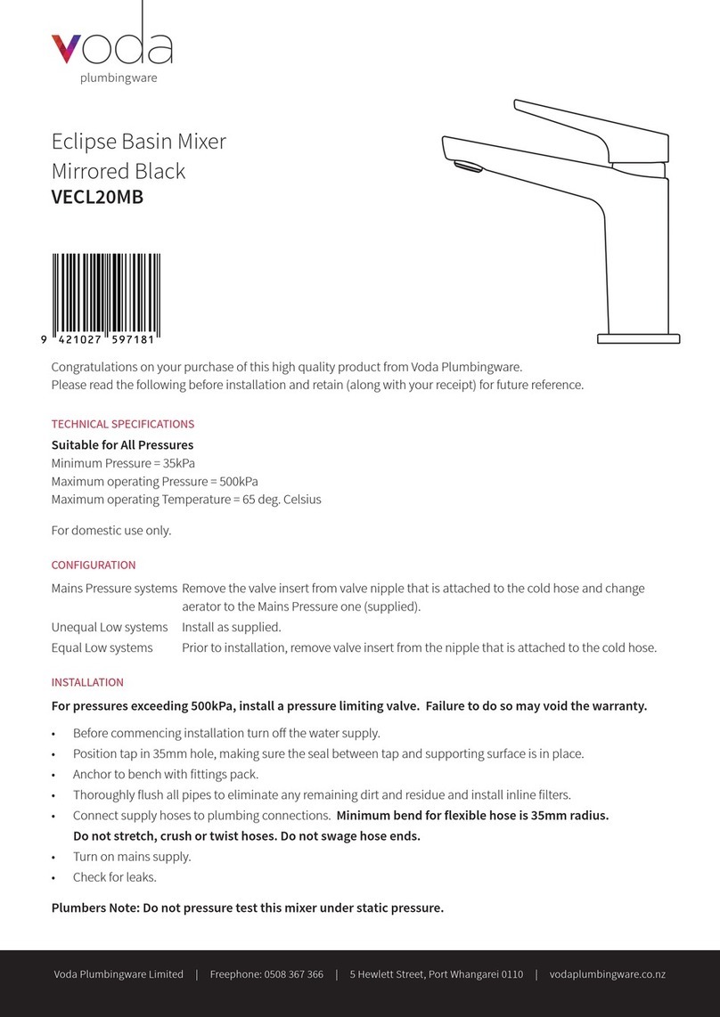Voda Plumbingware Eclipse VECL20MB manual Voda Plumbingware Eclipse VECL20MB manual