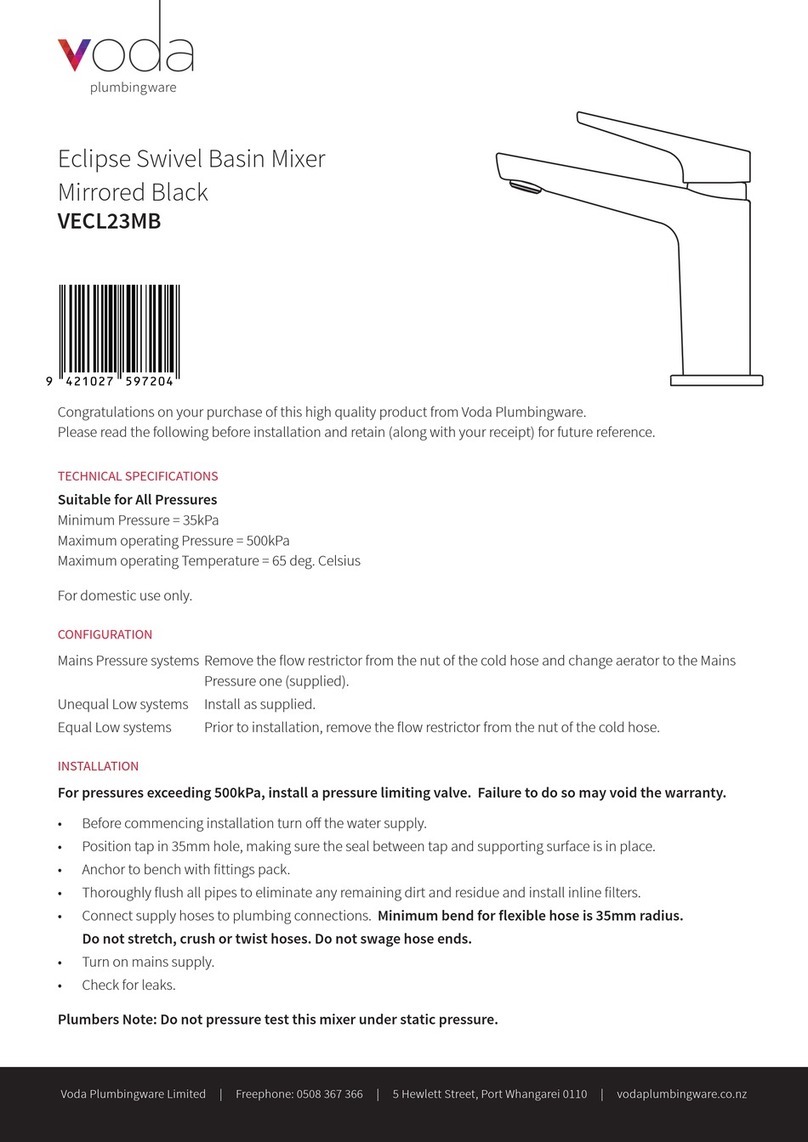 Voda Plumbingware Olympia VECL23MB manual