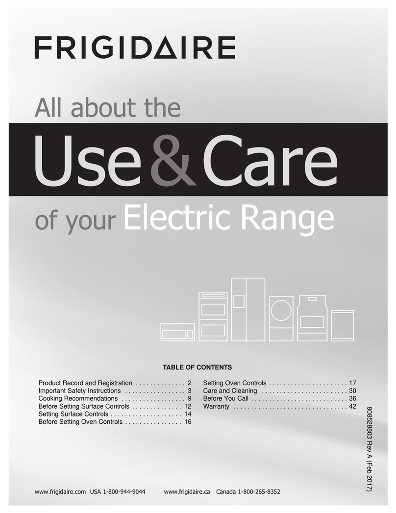 Electrolux Frigidaire CFEF3016TWB Owner's manual