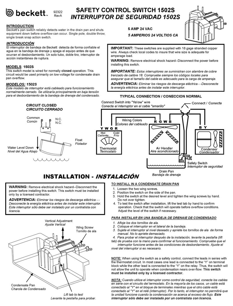 Beckett 1502S quick start guide