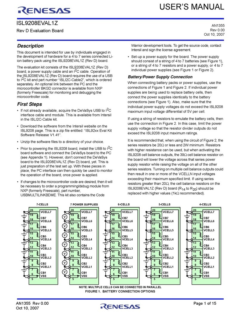 Renesas ISL9208EVAL1Z user manual
