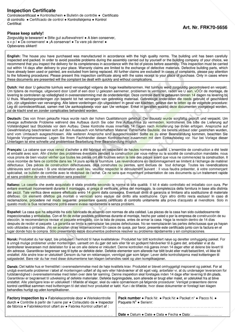 Palmako FRK70-5656 installation manual