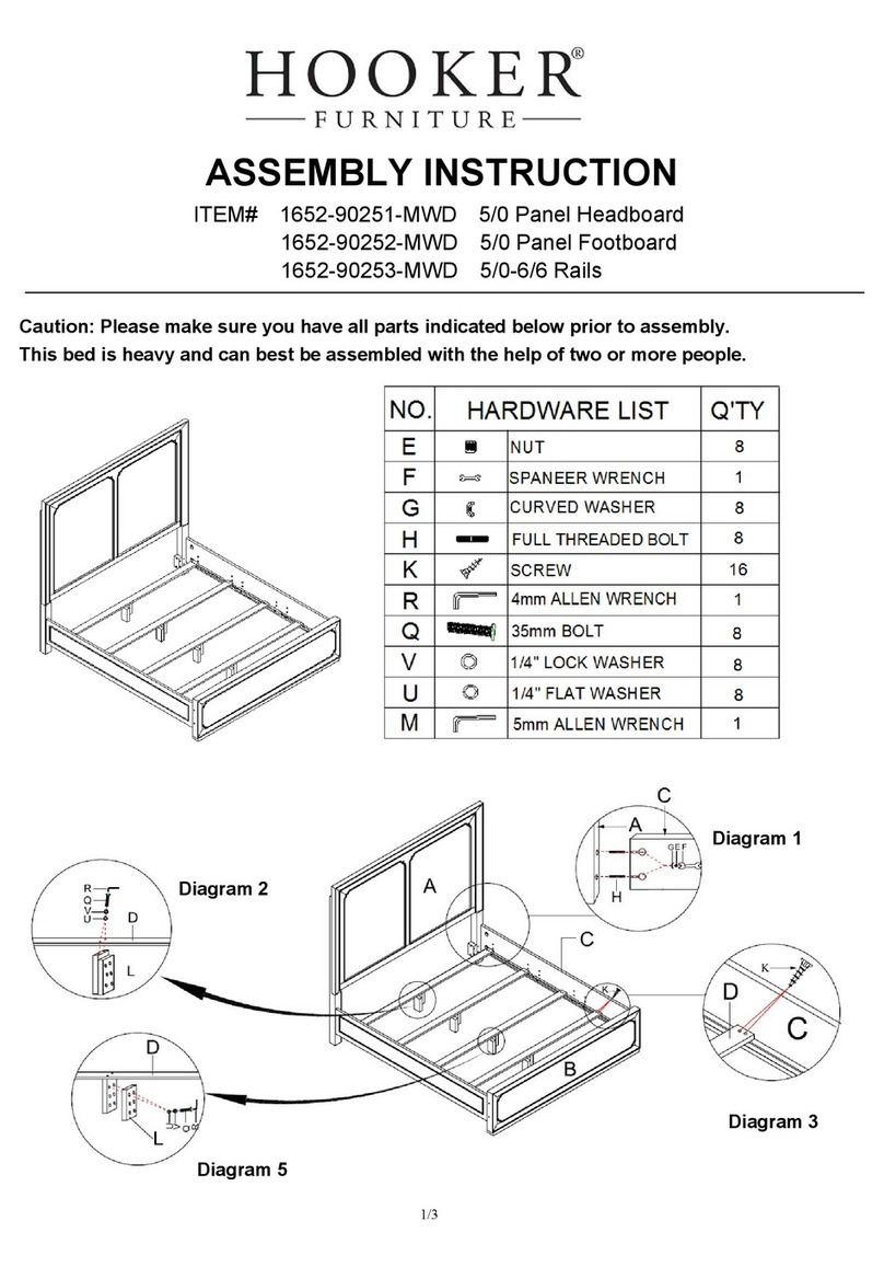 Hooker Furniture 1652-90251-MWD Assembly instruction Hooker Furniture 1652-90251-MWD Assembly instruction