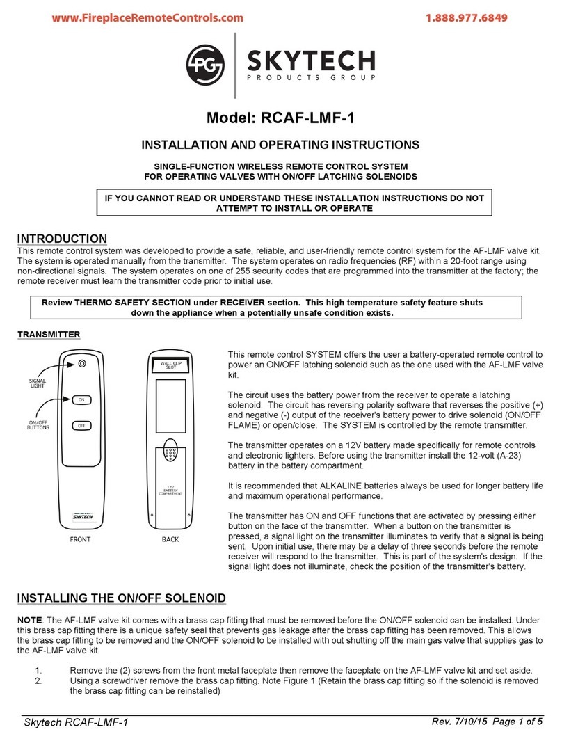 Skytech RCAF-LMF-1 Installation and operating instructions Skytech RCAF-LMF-1 Installation and operating instructions