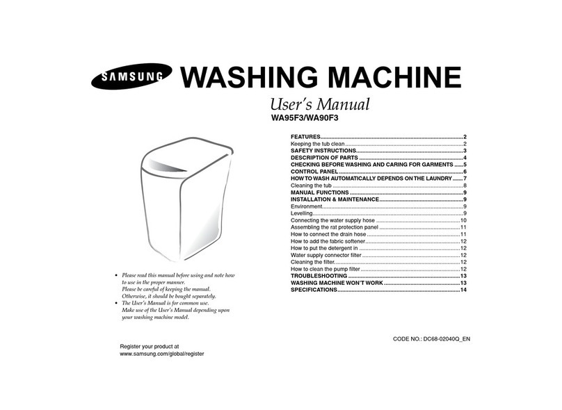 Samsung WA95F3 user manual