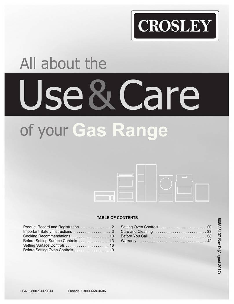 Crosley CRGE3481TDA Owner's manual