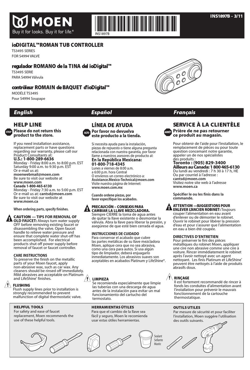 Moen ioDIGITAL TS3495 Series User manual