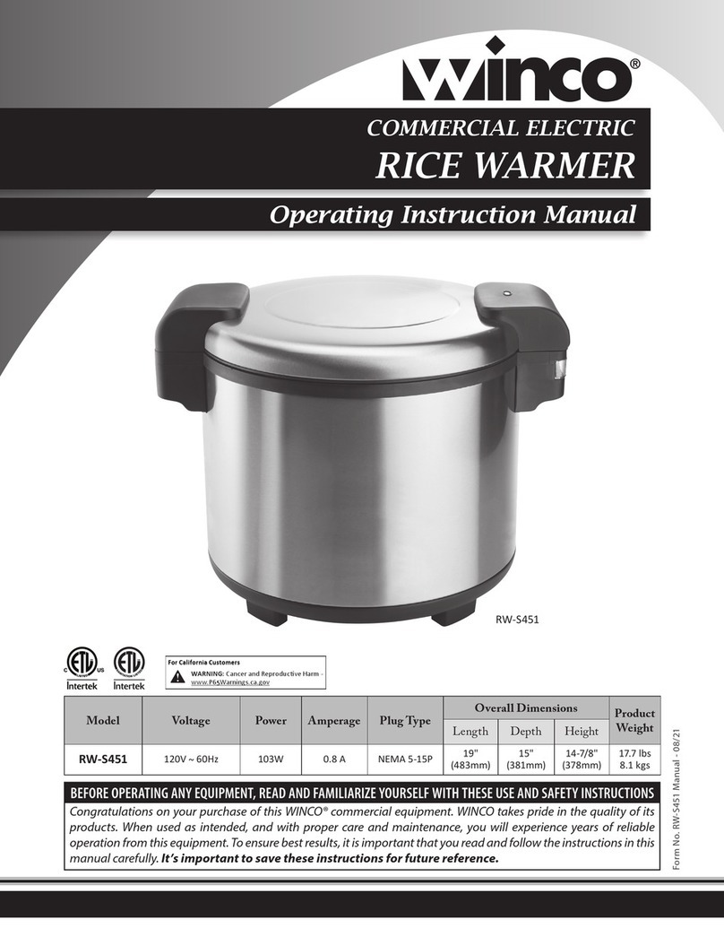 Winco RW-S451 Operating instructions manual