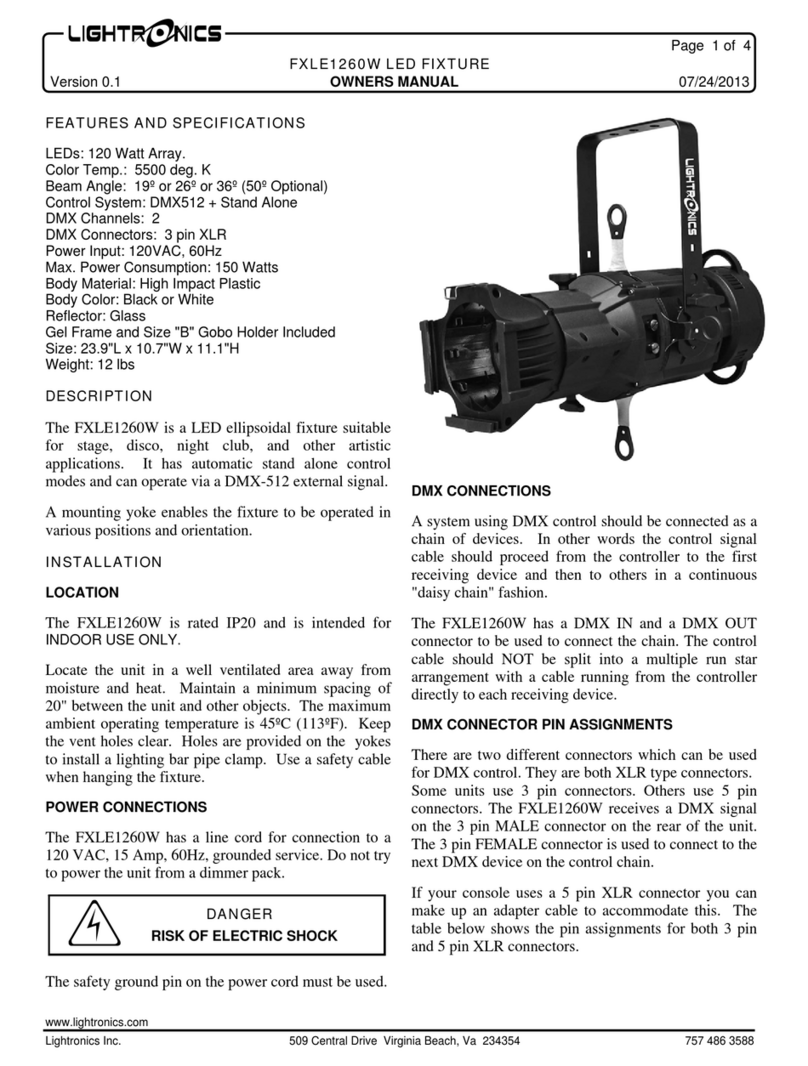 Lightronics FXLE1260W User manual