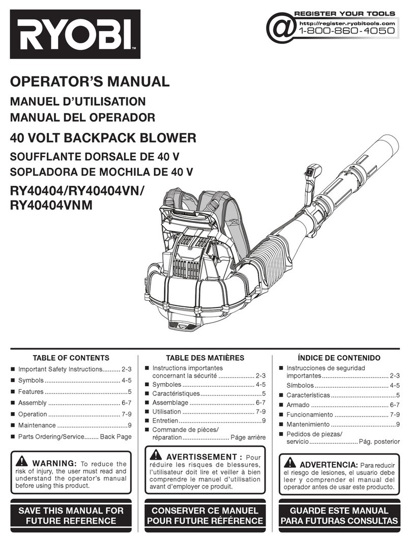 Ryobi RY40404VN Operator's manual