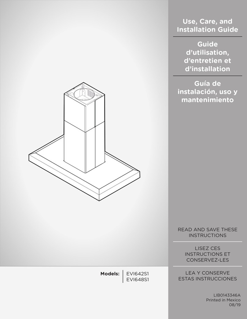 ELICA VAVANO EVI642S1 Use, care and installation guide
