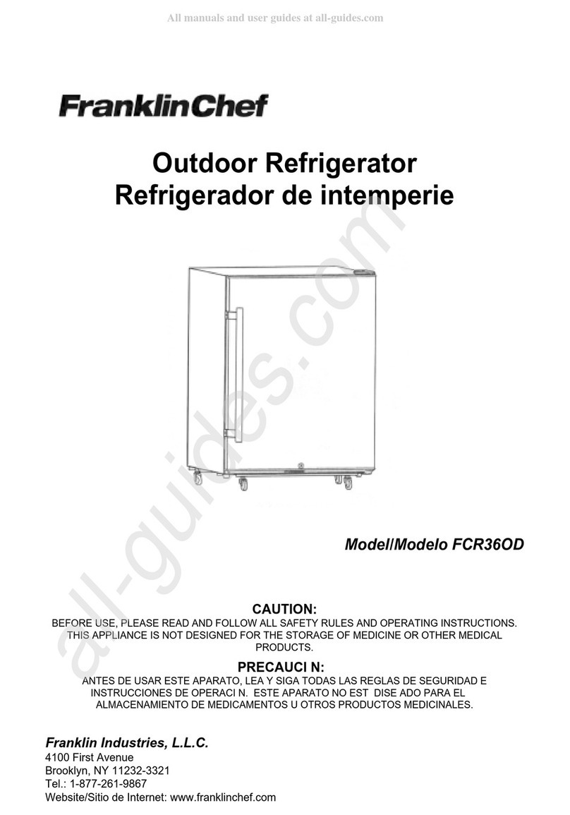 Franklin Chef FCR36OD User manual Franklin Chef FCR36OD User manual