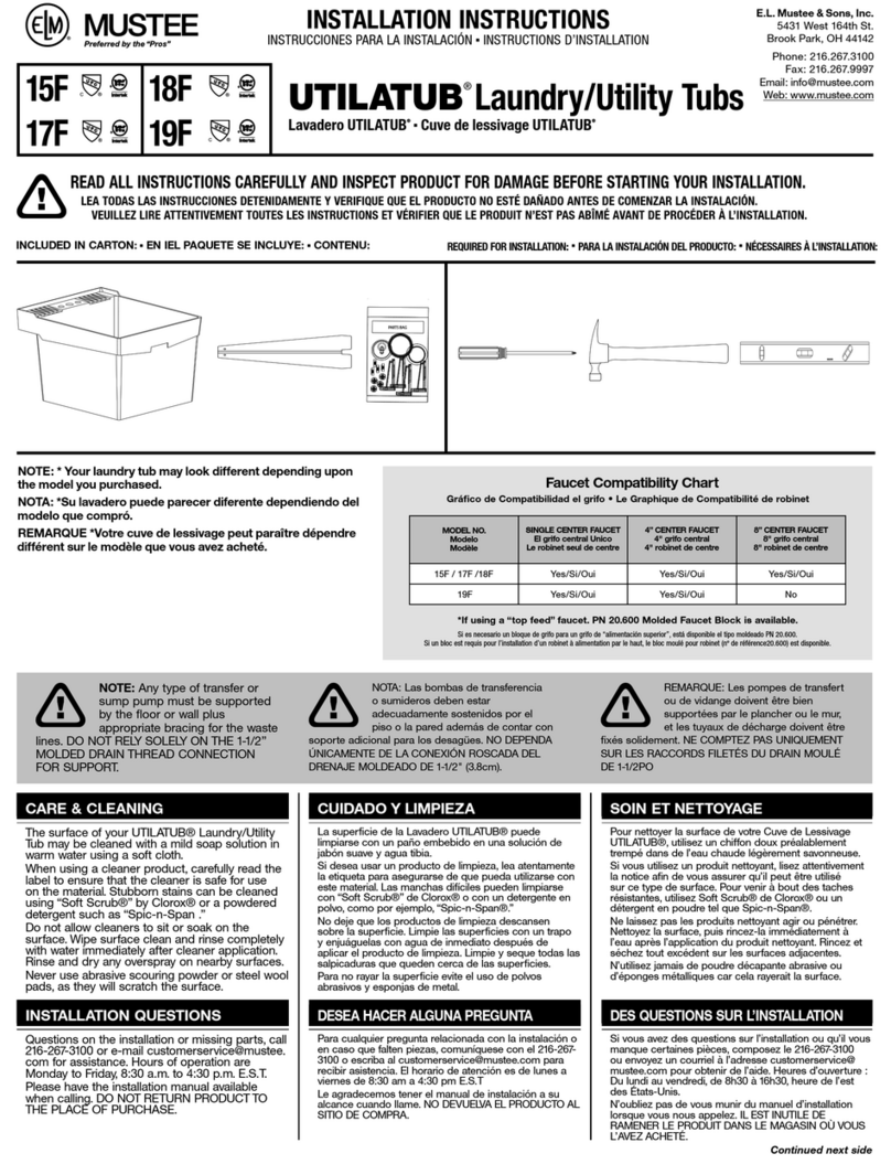 Mustee UTILATUB 17F User manual
