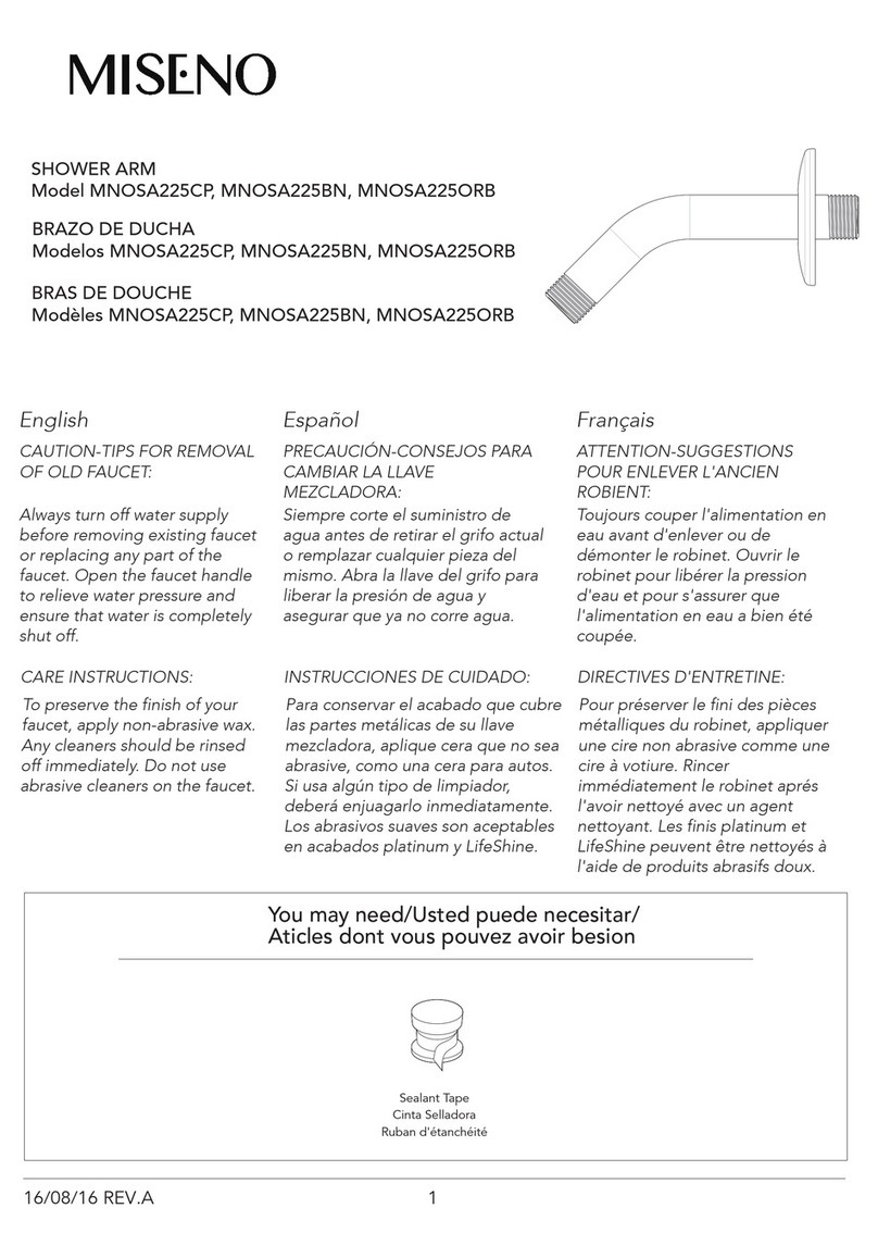 miseno MNOSA225ORB Installation sheet