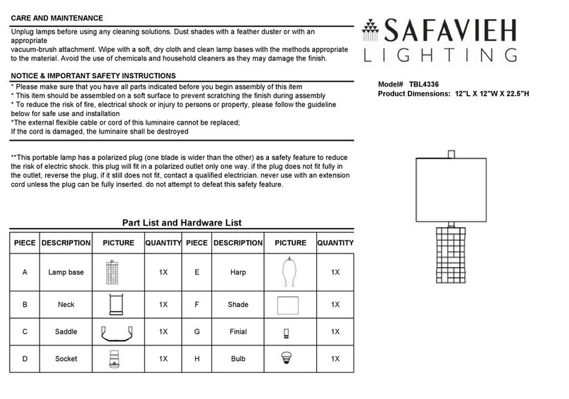Safavieh TBL4336 quick start guide
