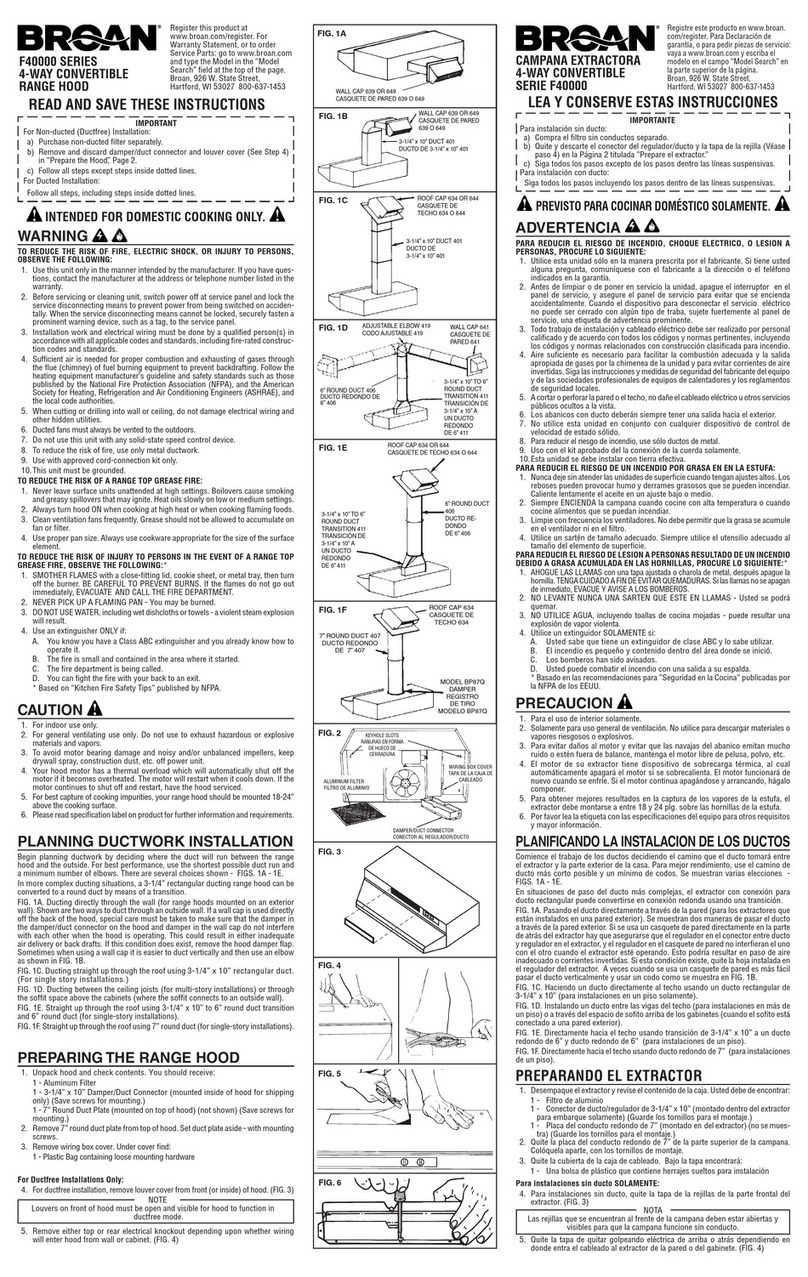 Broan F4030BLS installation guide