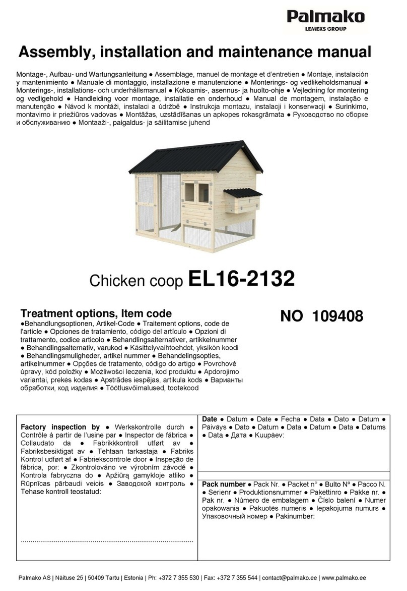 Lemeks Palmako Chick EL16-2132 Assembly, installation and maintenance manual Lemeks Palmako Chick EL16-2132 Assembly, installation and maintenance manual